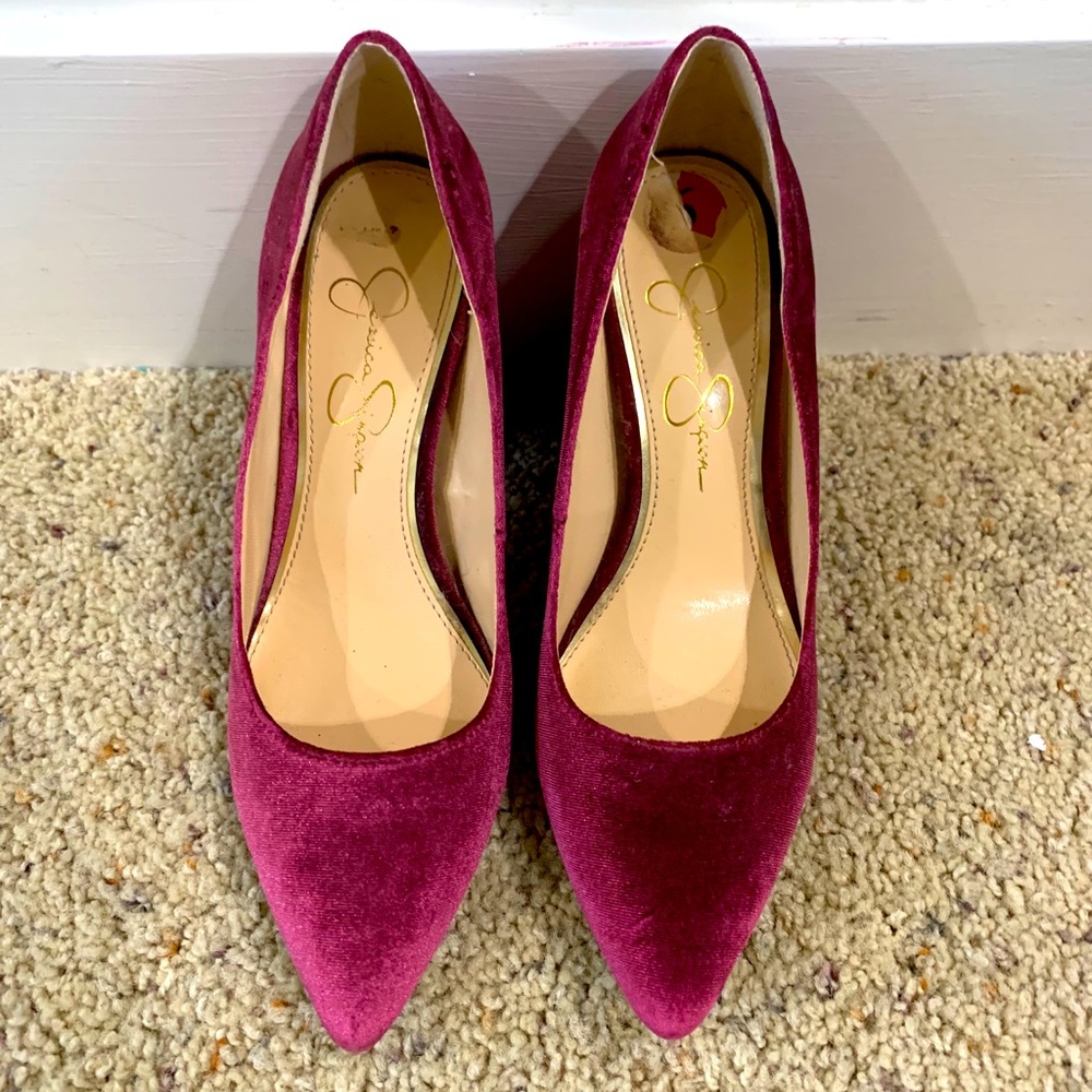 Jessica Simpson Velvet Block Heel